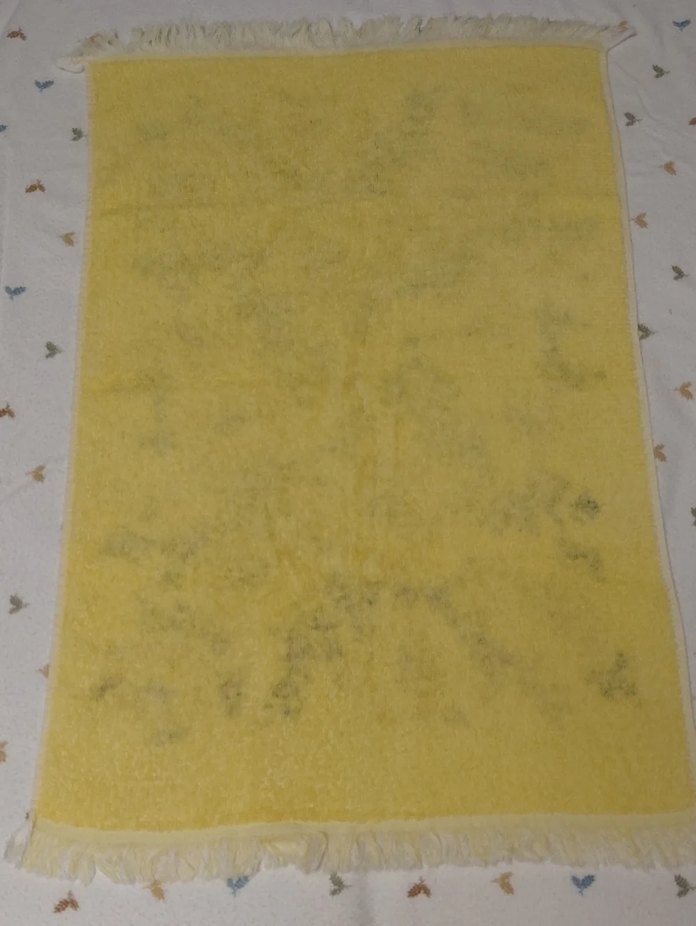 Yellow Floral Fringe Hand Towels - Set of 4